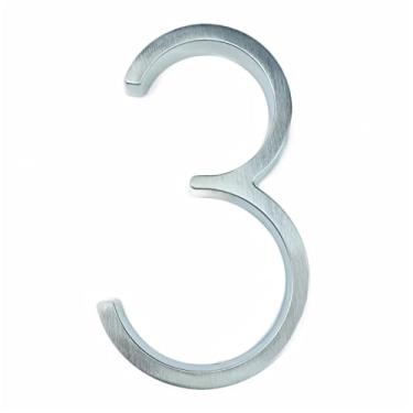 Imagem de 3D Flutuante Placa Casa Números 127mm Prata Número Letras Alfabeto Sinal 0-9 Sinalização Exterior para Placas Porta Endereço Rua Ao Ar Livre Caixa Correio, Liga Metal Zinco Galvanizado (3)