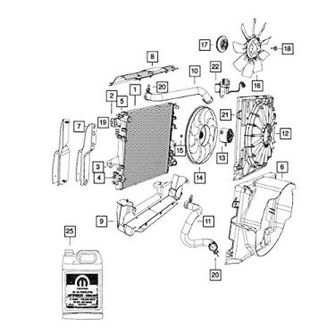 Imagem de Mangueira de refrigeração de radiador Mopar 5505 7203AC.