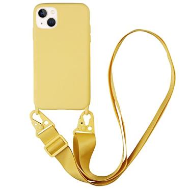 Imagem de CQUUKOI Compatível com iPhone 6/7/8/SE2/SE3, capa de telefone transversal com cordão, capa de silicone macio fofa com alça de ombro ajustável, protetor à prova de choque, compatível com mulheres e