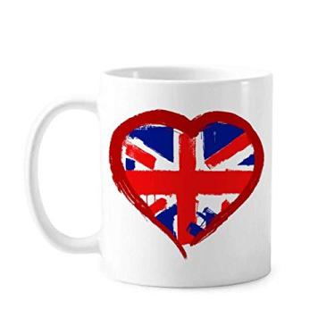 Imagem de Love Heart UK Inglaterra landmark caneca cerâmica café porcelana xícara louça