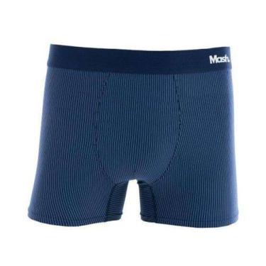 Imagem de Cueca Mash Boxer Microfibra Listrada - Azul Escuro - G