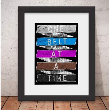 Imagem de Quadro Jiu Jitsu Luta Faixas + Vidro & Paspatur 46x56 Jj01