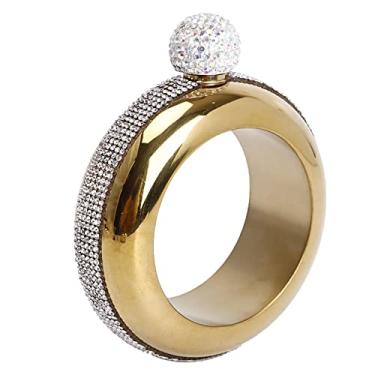 Imagem de Pulseira portátil de aço inoxidável suave de 100 ml para armazenar uísque e álcool, ouro, 100 ml