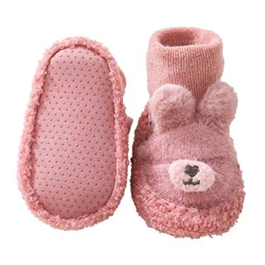 Imagem de Sapatos infantis de inverno para meninos e meninas, sapatos de bebê, sola macia, decoração de animais, botas de neve, rosa, 6-12 meses