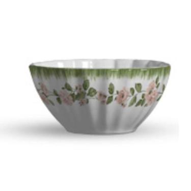 Imagem de Bowl Para Sopa De Cerâmica Rosier Verde E Rosa 650ml - Unid. - Scalla