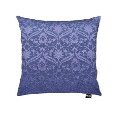 Imagem de Capa Para Almofada Tecido Linho Floral Azul Marinho A45