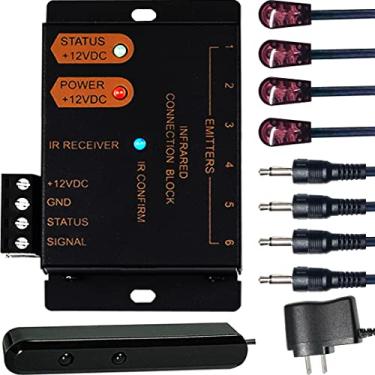 Imagem de Ensigear Sistema de repetidor infravermelho 1x6 – kit de extensor de controle infravermelho oculto para home theater (preto)