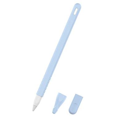 Imagem de Novo estojo de silicone antiqueda e antiderrapante para caneta de silicone TwiHill para Apple Pencil 2ª geração (Azul)
