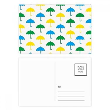 Imagem de Conjunto de cartão postal Rain Umbrella Weather Cloud, cartão de felicitações para envio de aniversário