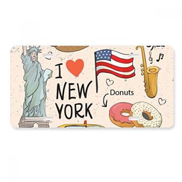 Imagem de DIYthinker I Love New York Hot Dog Donuts America Texi placa de carro decoração de aço inoxidável