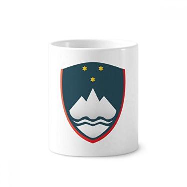 Imagem de Eslovênia Nacional Emblema Country Escova de Dentes Caneca, Suporte de Cerâmica