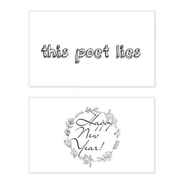 Imagem de Famous Poetry Citação This Poet Lies New Year Festival Cartão de felicitações Bless Message Present