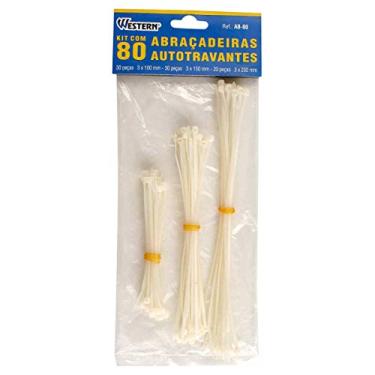Imagem de Kit d e80 Peças - Abraçadeira Autotravantes, Western AB-80, Branco