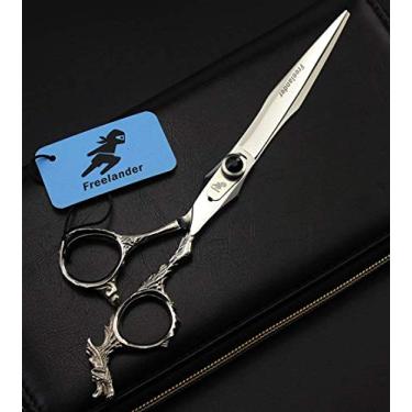 Imagem de Tesoura de barbeiro para salão, tesoura de corte de cabelo, profissional, 18 cm, para destros de salão, tesoura profissional de cabeleireiro, ferramentas especiais, cabo de dragão metálico Uptod