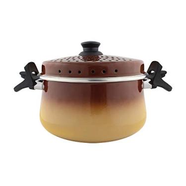 Imagem de Espagueteira Bojuda 24 Esmaltada Marrom Degradê - 4600 ml - Ewel, Mãe Ágata