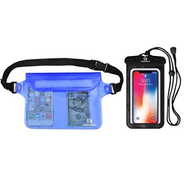 Imagem de Freegrace Premium Waterproof Pouch Set with Waist/Shoulder Strap - Best Way to Keep Your Phone and Valuables Dry and Safe - Perfect for Boating Swimming Snorkelling Kayaking Beach Water Parks