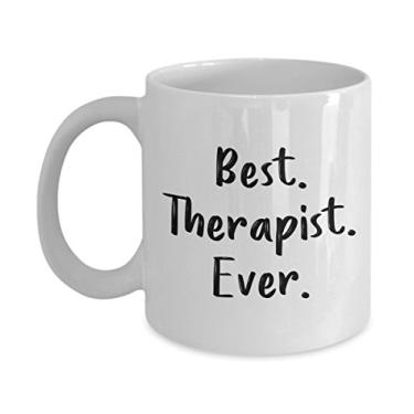 Imagem de Caneca Best Therapist Ever – Chá divertido de cacau quente – Ideia de presente de aniversário de Natal