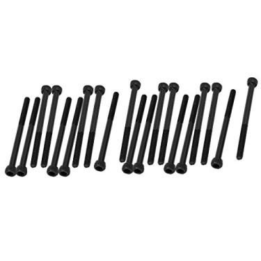 Imagem de uxcell M2,5x35 mm parafuso de parafuso de parafuso de rosca de liga de aço sextavada cabeça de soquete serrilhado 20 peças