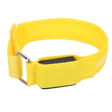 Imagem de Braçadeira de LED, gancho ajustável leve e confortável, braçadeira de LED ajustável para visibilidade e segurança para viagens femininas para homens para corrida (amarelo)