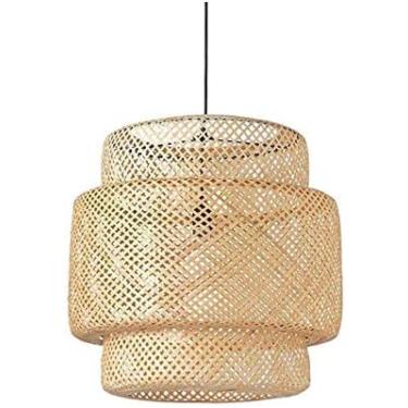 Imagem de Luz De Suspensão Retrô, Candelabro De Rattan De Vime Feito À Mão Moderno Tropical Bambu Lâmpada De Teto Estilo Chinês Tatami Lanterna Zen Para Bar Café Quarto Cozinha Ilha,cor De Bambu,Pleasant63