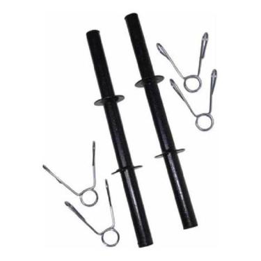 Imagem de Par De Halteres 40 Cm Preto Para Musculação Halteres Barras