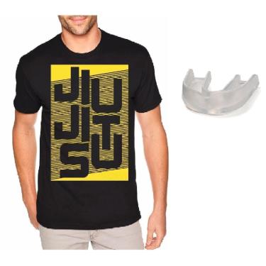 Imagem de Camiseta Jiu Jitsu Camisa MMA 100% Algodão + Protetor Bucal-Unissex