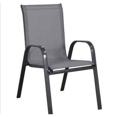 Imagem de Cadeira Sling Empilhavel Cinza Just Home Collection Garden