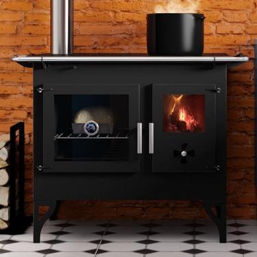 Imagem de Fogão à Lenha Dupla Combustão F820VTE Barcelona Metávila Grafite