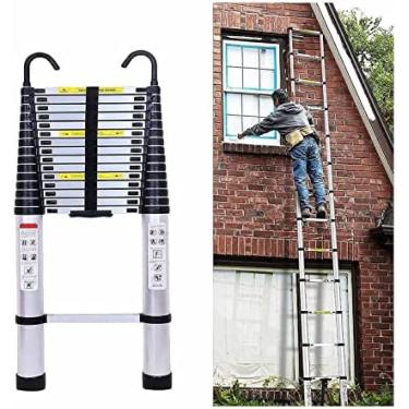 Imagem de Escadas Extensíveis 7m/6m/5m/3m/2m/1m Escada Telescópica, Escada Extensível Portátil Reta Com Gancho Capacidade 300LBS, Para Roof RV Exterior E Interior,Prata,6,7 M/22 Pés,incomparable123