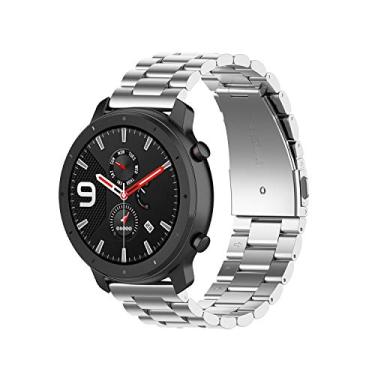 Imagem de Pulseiras NSmart compatíveis com Amazfit GTR 47MM / GTR 2 / GTR 2e / GTR 3 / GTR 4 (Prata 3 elos)