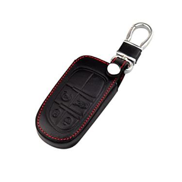 Imagem de MOUDOAUER Capa de couro para chave de carro para Jeep Auto Accessory