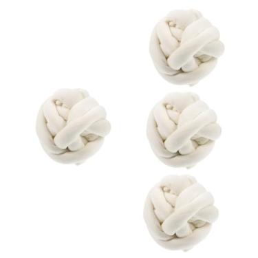 Imagem de Tofficu 4 Rolos fios de enchimento DIY fio para tricotar fio de tricô de tecido tapetes de área agulha de crochê fio de camiseta fio de crochê de bolsa Concentrado cobertor almofada branco