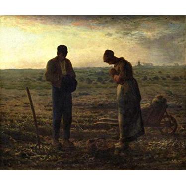 Imagem de Angelus de Jean-François Millet - 75x90 - Tela Canvas Para Quadro