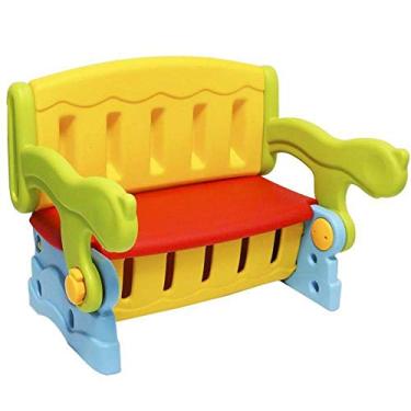 Imagem de Mesa Infantil 3 em 1 com Banquinho e Baú, Importway, Vermelho, Amarelo, Verde, Azul