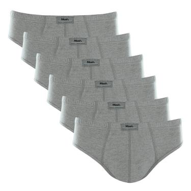 Imagem de Kit 6 Cuecas Slip Algodão Lisa Mash 074.58