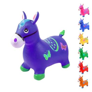 Imagem de Cavalinho Upa Upa Musical Pula Pula Grande Com Luz E Sons De Cavalo Premium Poiqo (Roxo)