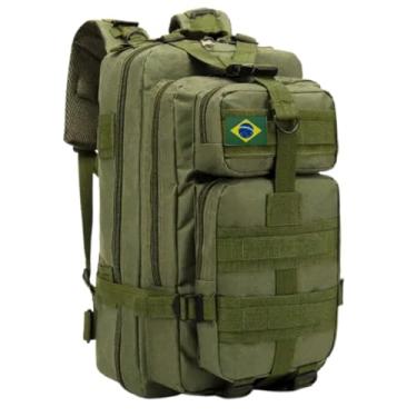 Imagem de Mochila Tática Militar Impermeável Reforçada 30 litros com Patch Emborrachado - Verde