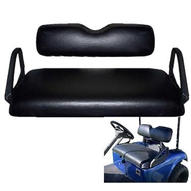 Imagem de BuliBoao Conjunto de capa de assento dianteiro de carrinho de golfe básico para carrinho de golfe E-Z-Go TXT, couro de microfibra, preto