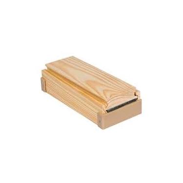 Imagem de Apagador de Madeira em Feltro com Depósito para Giz (Porta-Giz) - Pequeno - 17 x 7 x 5,5 cm