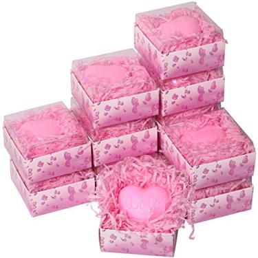 Imagem de AIXIANG 12 caixas de sabonetes de coração rosa doce sabonete perfumado feito à mão lembrança presente para chá de panela presentes de retorno presentes de casamento lembrancinhas de chá de bebê, festas, presentes de ação de graças, lavagem à mão