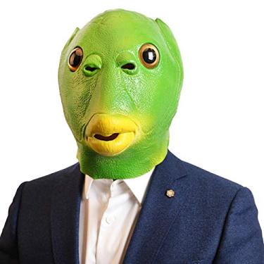 Imagem de AQKILO Green Fish Mask Funny Latex Full Head Realistic Masks Fancy Dress for Halloween Carnival Costume Party