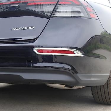 Imagem de ZiWen Novo para-choque dianteiro saída de ar refletor de para-choque traseiro guarnição para Honda Accord 2023 2024 (cromado, traseiro)