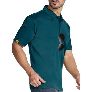 Imagem de Little Beauty Camisa polo masculina manga curta golfe tênis camiseta gola leve para uso diário, Azul-petróleo escuro, 3G