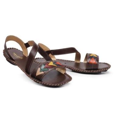 Imagem de Sandalia Feminina Ortopedica Couro Rasteirinha Artesanal Confortável Cor-Feminino