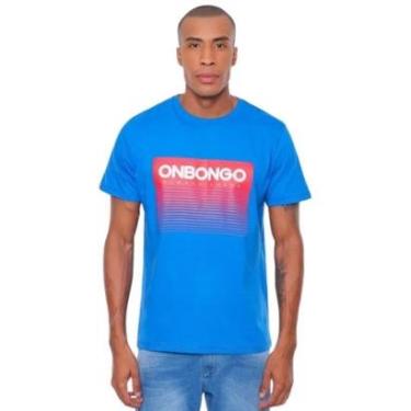 Imagem de Camiseta Masculina Onbongo Plus Size Fade Azul 948A-Masculino