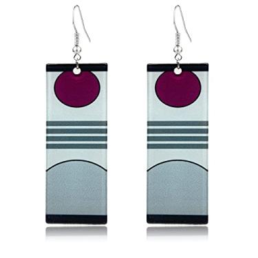 Imagem de QUPENGXU Brincos Kamado Tanjiro Hanafuda, Demon Slayer Tanjirou acrílico Kimetsu No Yaiba Cosplay Anime Brincos Presente Anime, Acrílico, np