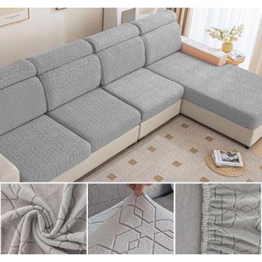 Imagem de Sofá De Estiramento Slipcover Sofá Capa Protetor De Móveis Sofá Macio Com Fundo Elástico Para Crianças, Poliéster Spandex Jacquard Tecido (B,Cinzento09)