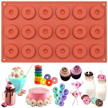 Imagem de Funshowcase Molde de silicone mini donut 18 cavidades 12 x 7 x 0,4 pol