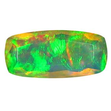 Imagem de 1,28 ct AAA+ corte de almofada de qualidade de pedra de grau (13 x 6 mm) opala de arco-íris não aquecida genuína e extraída da pedra preciosa solta da Terra
