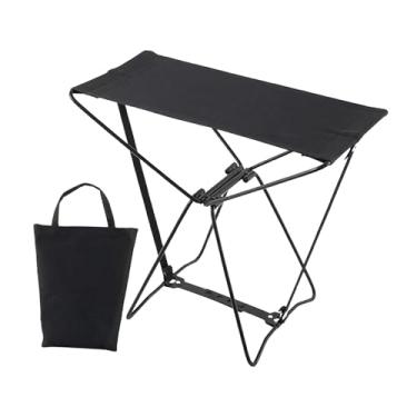 Imagem de shamjina Portátil dobrável fezes de acampamento cadeira de pesca ultraleve fezes dobrável para quintal praia, preto